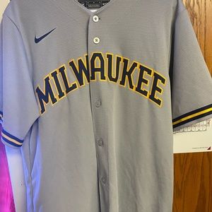 Grey Christian Yelich Baseball Jersey